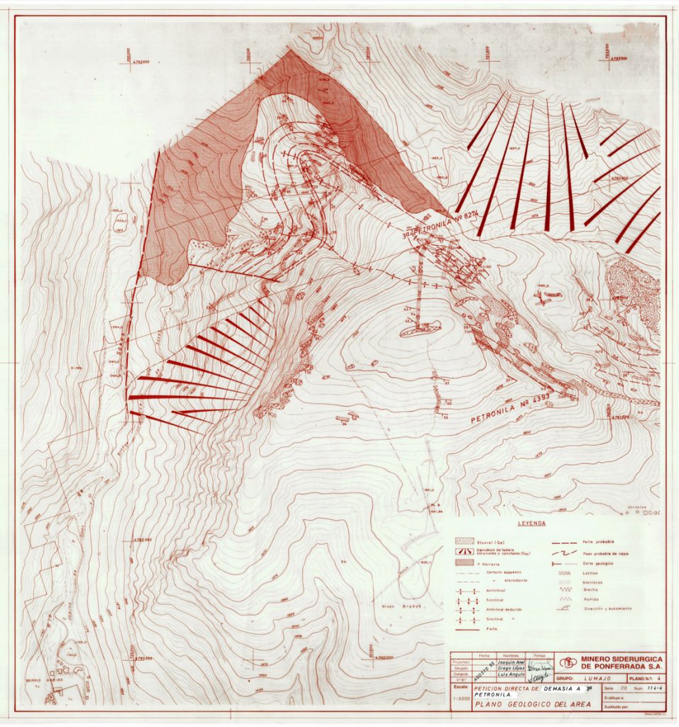 PLN 3 – TOMO 6 MSP. Grupo Lumajo. Plano escala 1:5000. Plano geológico del área. Año 1995