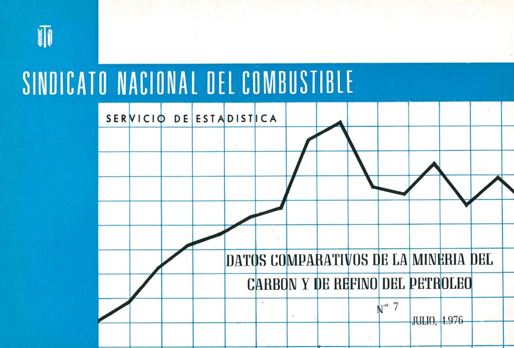 Sindicato nacional del combustible. Servicio de estadística. Datos comparativos de la minería del carbón y de refino del petróleo Nº7. Julio 1976. Caja 15 – Doc 5