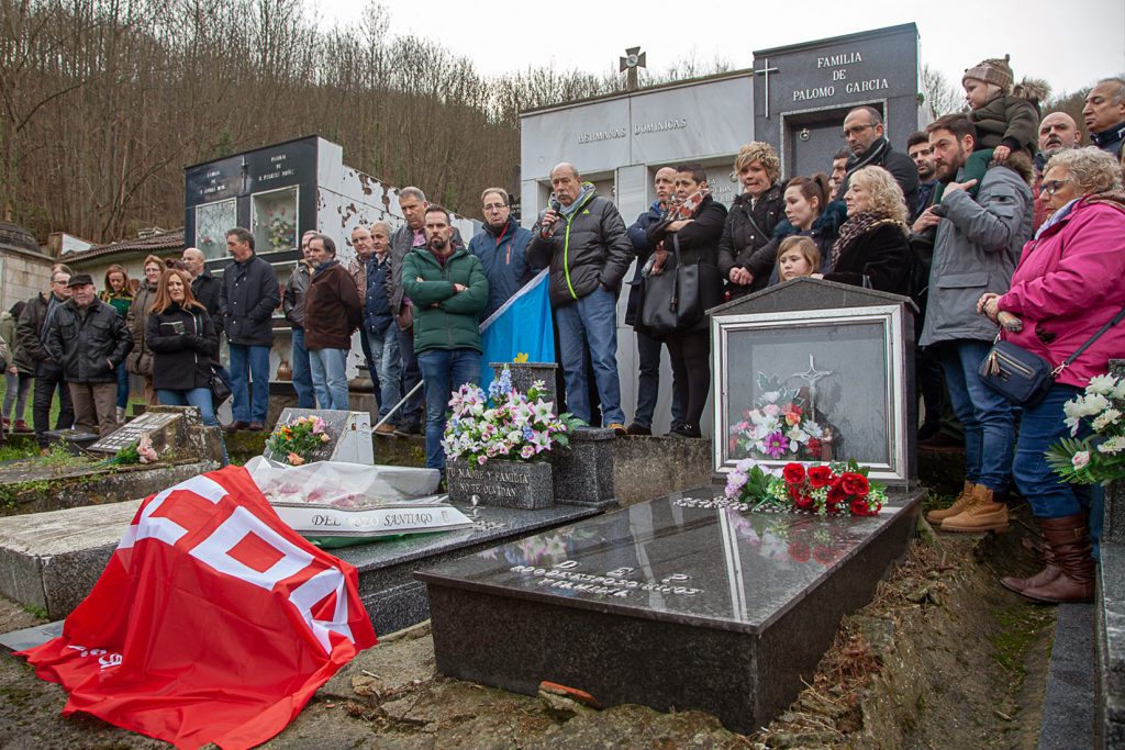 Homenaje a Lorenzo Gallardo, minero y sindicalista de CCOO fallecido durante las movilizaciones mineras de 1998. Ujo. Asturias 2018
