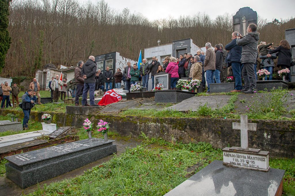 Homenaje a Lorenzo Gallardo, minero y sindicalista de CCOO fallecido durante las movilizaciones mineras de 1998. Ujo. Asturias 2018