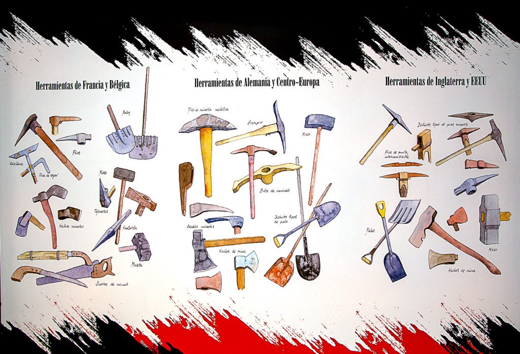 Exposición de Herramientas mineras. A sangre. Museo de la Siderurgia y la Minería de Castilla y León. Sabero 2021