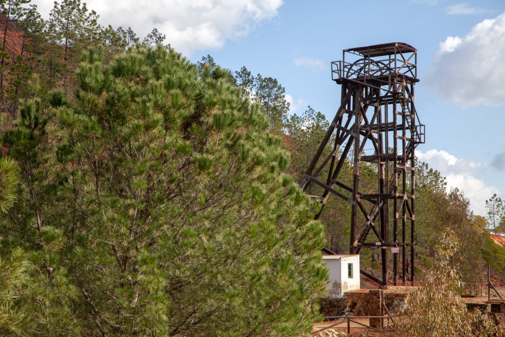Castillete de la antigua Mina Peña del Hierro. Parque minero de Riotinto. Nerva. Huelva 2022