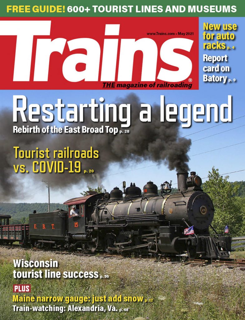Portada de la revista Trains de Mayo 2021
