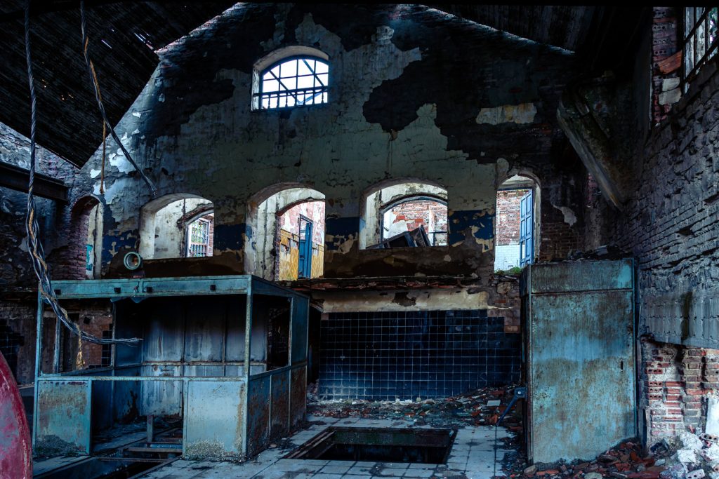 Sala de máquinas del Pozo Ibarra. Ciñera de Górdón. León 2021