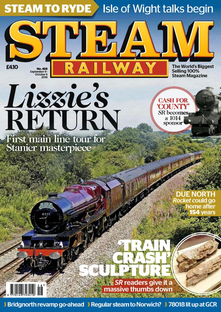 Portada de la revista Steam Railway. Nº 558. Del 9 de Septiembre al 6 de Octubre 2016