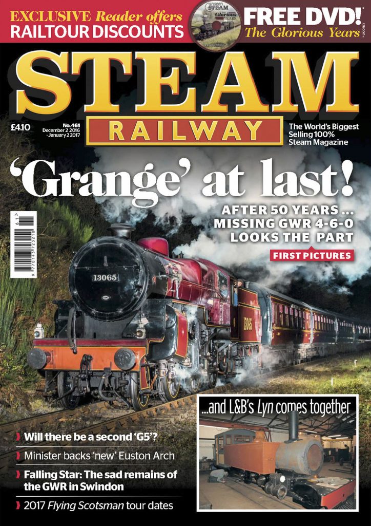 Portada de la revista Steam Railway. Nº 461. Del 2 de Diciembre al 2 de Enero 2017