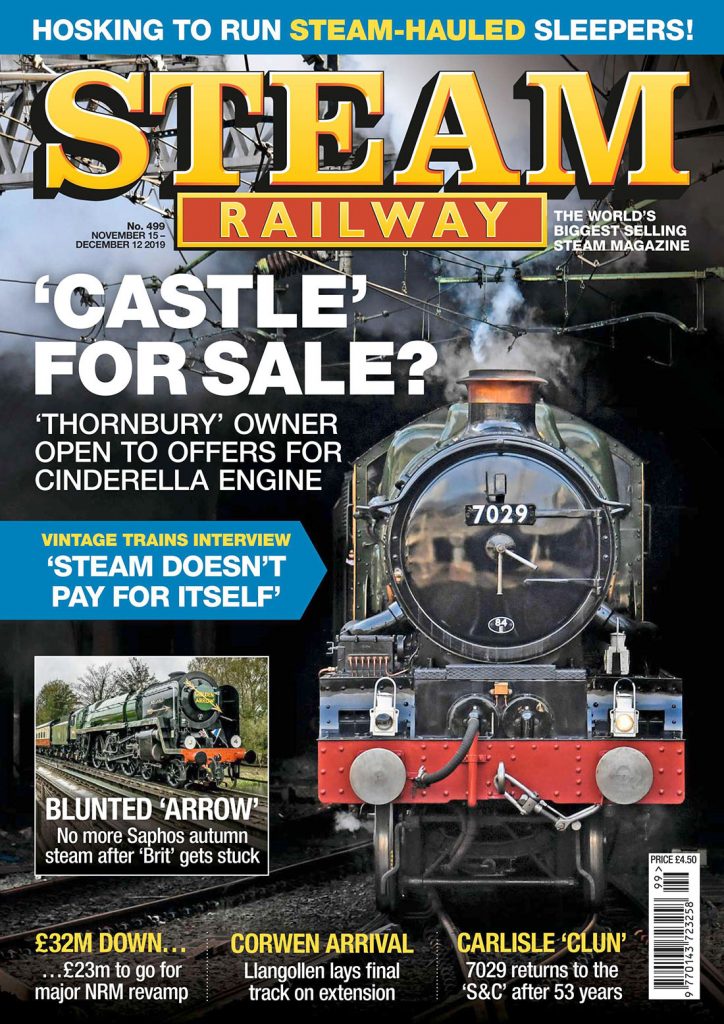 Portada de la revista Steam Railway. Nº 499. Del 15 de Noviembre al 12 Diciembre 2019
