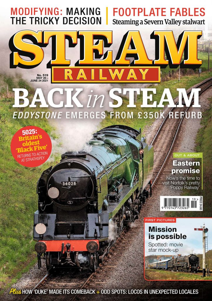 Portada de la revista Steam Railway. Nº 519. Del 28 de  Mayo al 25 de Junio 2021