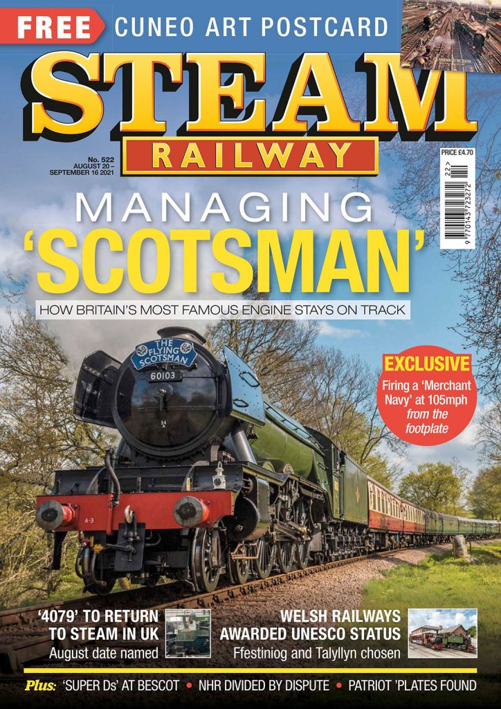 Portada de la revista Steam Railway. Nº 522. Del 20 de Agosto al 16 de Septiembre 2021