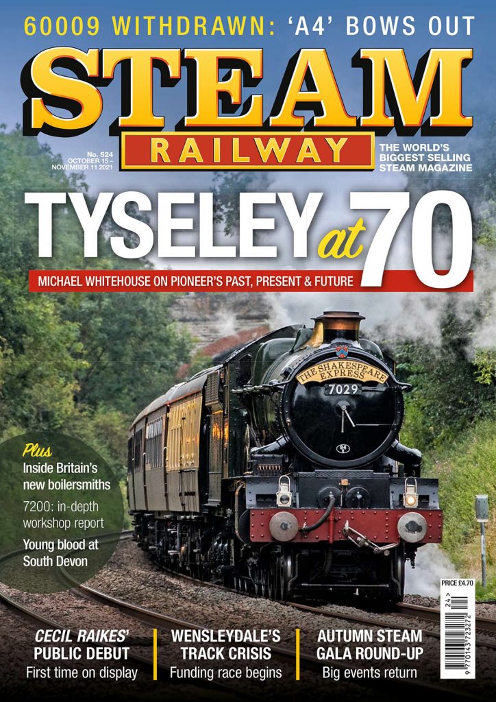 Portada de la revista Steam Railway. Nº 524. Del 15 de Octubre al 11 Noviembre 2021