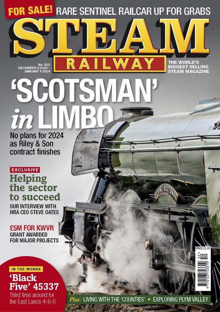 Portada de la revista Steam Railway. Nº 552. Del 8 de Diciembre de 2023 al 4 de Enero de 2024