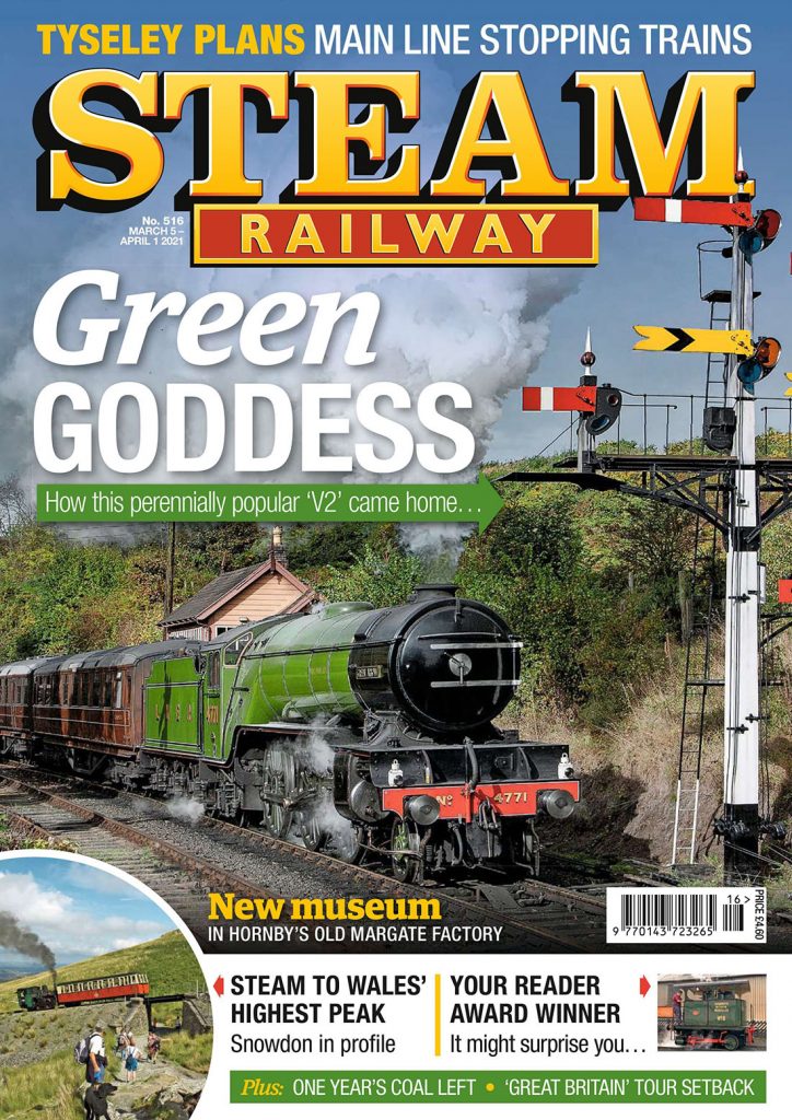 Portada de la revista Steam Railway. Nº516. Del 5 de Marzo al 1 de Abril 2021